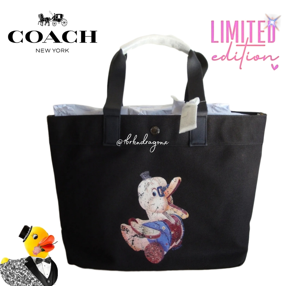 NWT Limited Edition Coach Tote Scribble Ducky Large Shoulder Bag Rare - Picture 8 of 16
